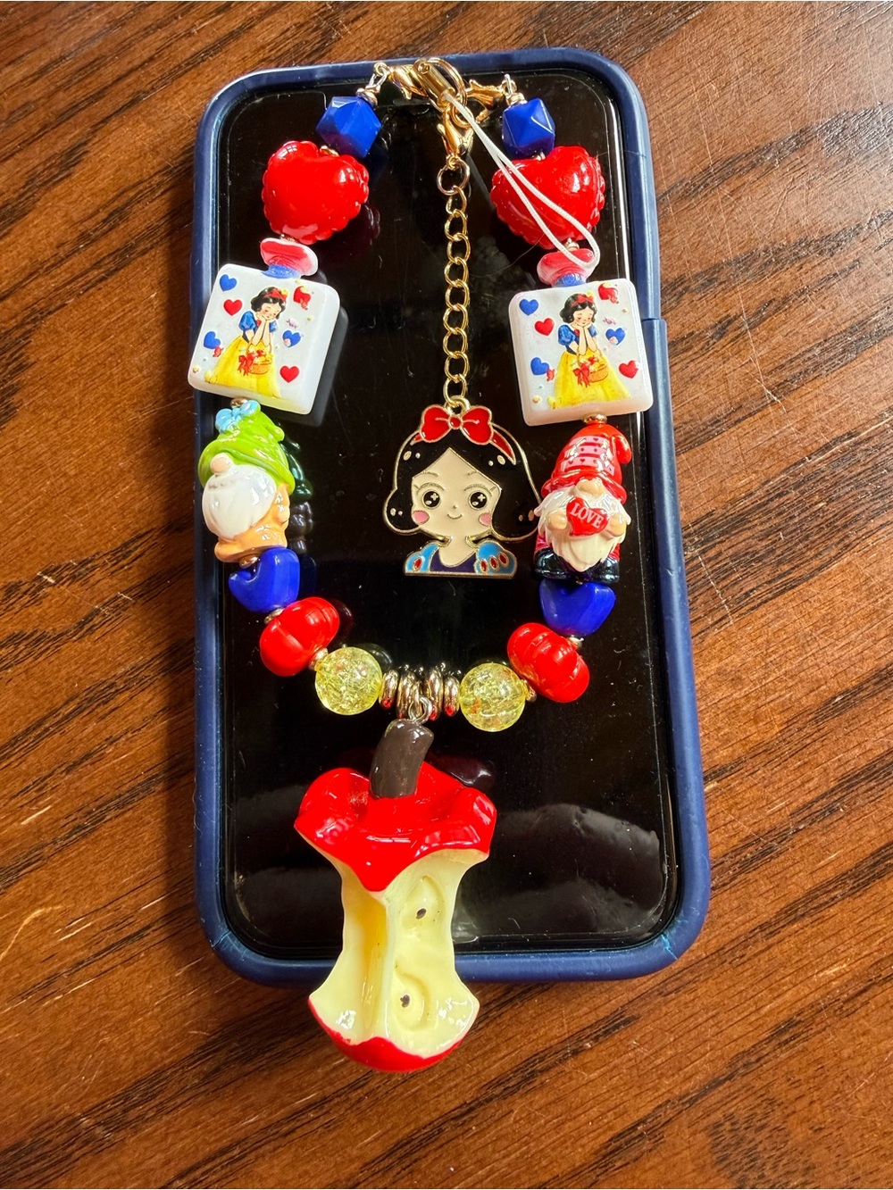 Disney. Snow White with Apple Phone Charm Bracelet